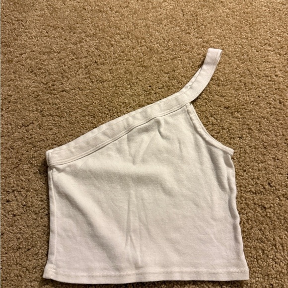 Brandy Melville Tops - Brandy Melville White Asymmetrical Crop Top